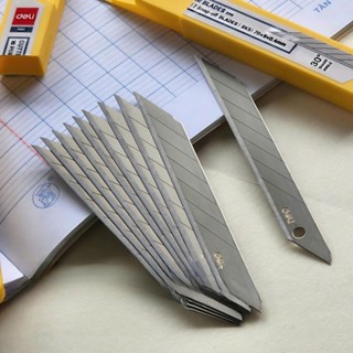  HCKT  THANH LONG  - Hộp 10 Lưỡi Dao DELI 30 Độ Rọc giấy Cắt Mô Hình 
