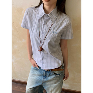 (ORDER) Áo Sơ Mi Caro Nam Nữ Form Baby Boxy Vải Kaki Tay Ngắn Mùa Hè Streetwear Unisex 2024