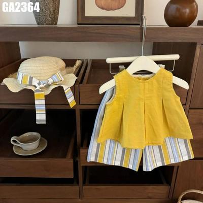 Set Váy 2 Dây Viền Ren Kèm Nón Xanh Đi Biển Cho Bé Gái 1-8 Tuổi MINTSCLOSET Quảng Châu - GS1361