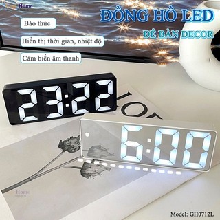  Đồng Hồ Điện Tử LED Decor Để Bàn Tích Hợp Báo Thức Hiển Thị Nhiệt Độ Ngày Tháng 