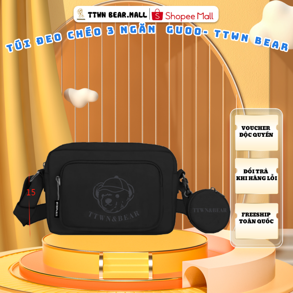 Túi đeo chéo chất vải dù GUOO - TTWN BEAR THÁI LAN chính hãng