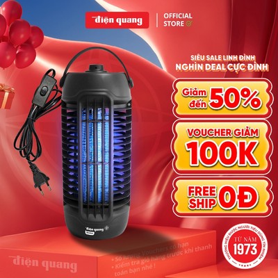 [HỎA TỐC] Đèn Bắt Muỗi Điện Quang ĐQ EML08 Có Công Tắc Diệt Muỗi Tự động Công Suất 6W Phạm Vi Hoạt Động Dưới 20m2