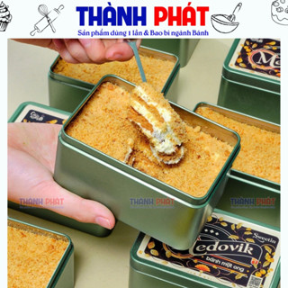 5 Hộp Thiếc Đựng Bánh Lạnh Hình Chữ Nhật 3 MÀU – Dùng Cho Bánh Tiramisu, Medovik, Bánh Lạnh Nắp kín Giữ Lạnh Tốt