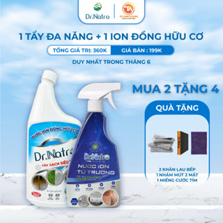 Combo Tẩy rỉ sét, ố vàng trên gạch, tường (1L) + Tẩy đa năng Dr Natro (500Ml) tẩy rửa mọi vết bẩn
