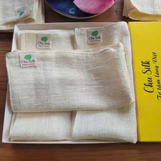 Khăn mặt tơ tằm 30*45cm*2 lớp màu sắc tự nhiên, kháng khuẩn, sạch da, phù hợp cả cho da nhạy cảm