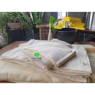 Khăn mặt tơ tằm 30*45cm*2 lớp màu sắc tự nhiên, kháng khuẩn, sạch da, phù hợp cả cho da nhạy cảm