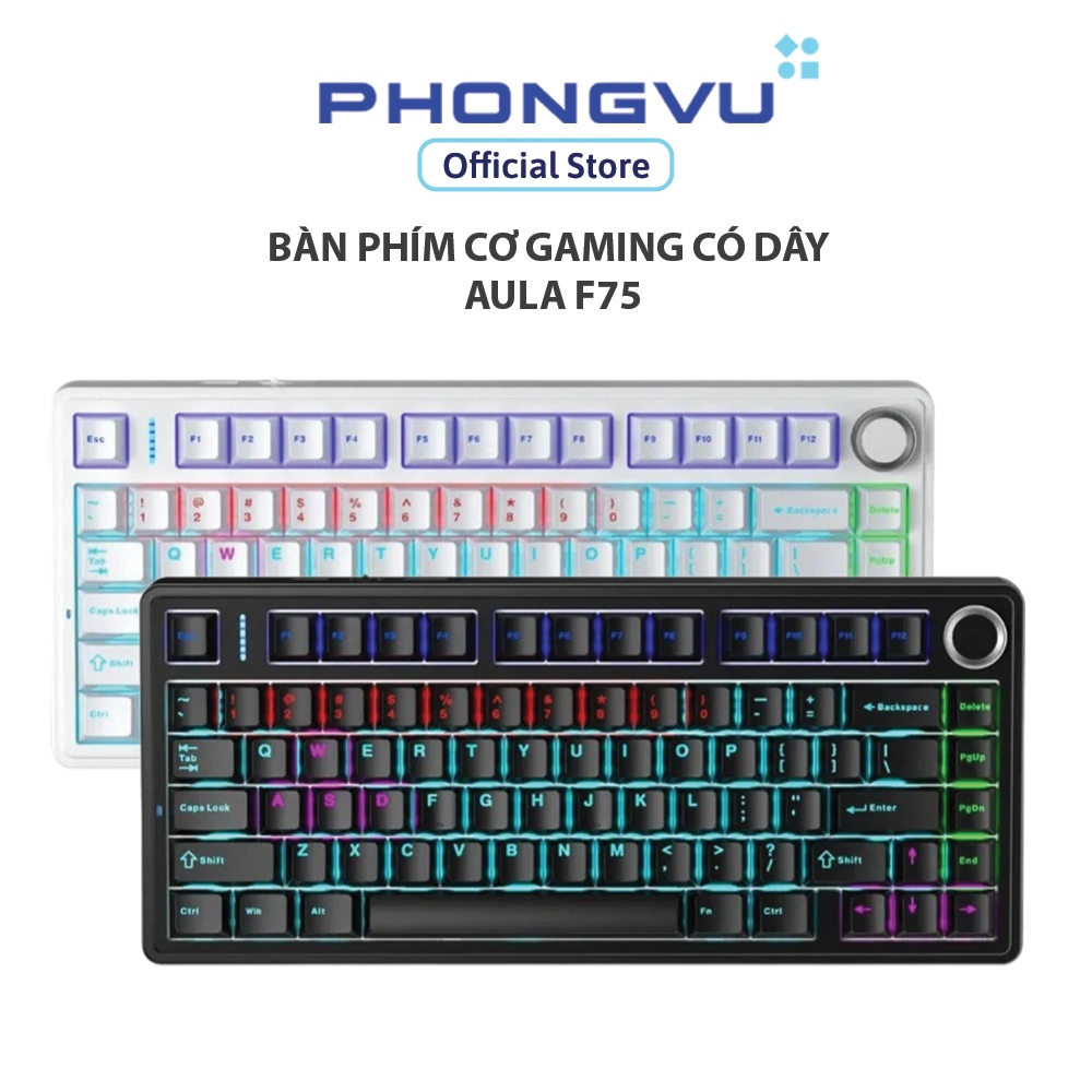 Bàn phím cơ gaming có dây AULA F75 - Bảo hành 12 tháng