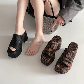 Dép nữ đế xuồng Platform in hoạ tiết da beo cá tính tôn dáng - Giày bánh mì đế cao hách dáng siêu xinh hottend