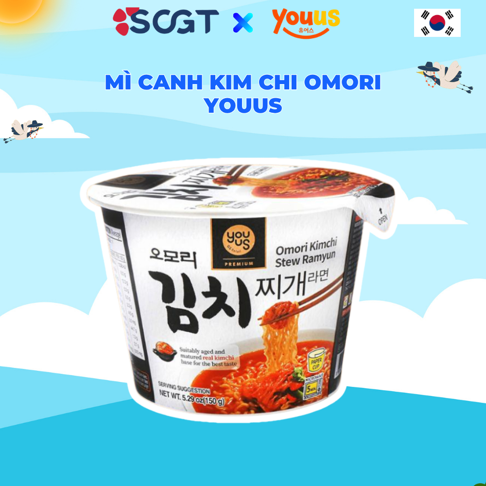 Mì Kim Chi Hầm Youus Omori (Dạng Hộp) - Kimchi Jjigae Noodle Stew Ramyun