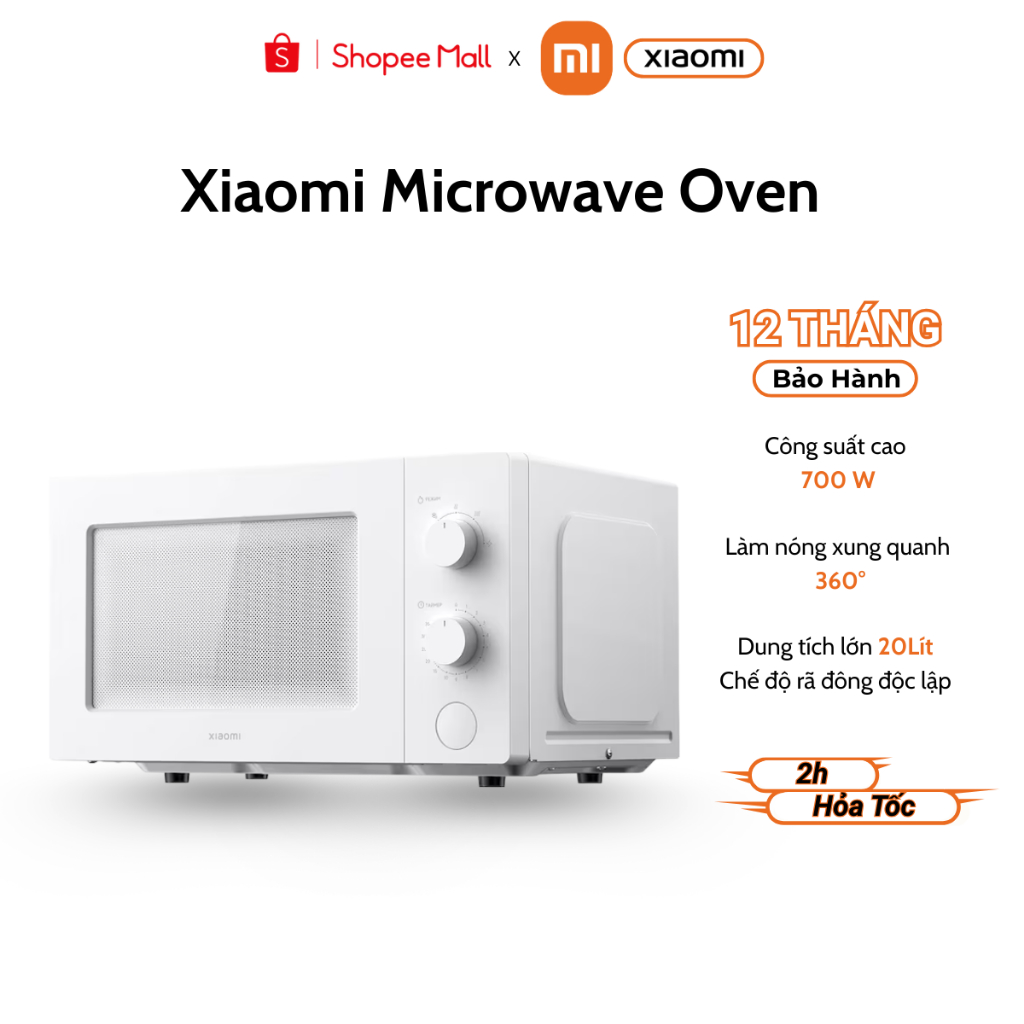 Lò Vi Sóng Xiaomi Microwave Oven EU - Dung tích 20L - công suất 700W - Bảo Hành Chính Hãng 12 Tháng 