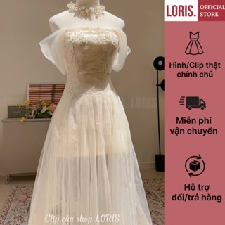  LORIS -  Luna Dress đầm ren trễ vai dáng dài xoè 