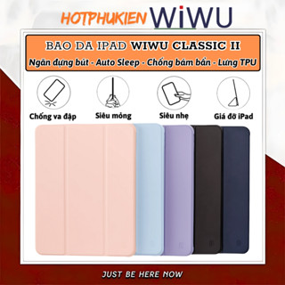 Case bao da ốp lưng chống sốc ngăn đựng bút WIWU Classic II cho iPad Pro 11 inch M4 2024 Air 7 6 5 4 10.9 Gen 9 8 7th 10