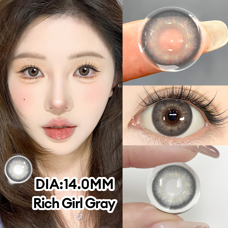 Mystic Eyes lens brown Rich Girl Blue len xanh cận 0 độ nữ tròng kính áp tròng MCK1 Gray lens cận