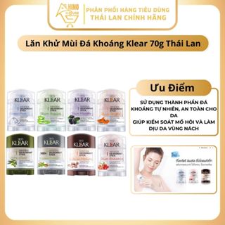 Lăn Khử Mùi Đá Khoáng DEO KLEAR 70g Thái Lan Giảm Tiết Mồ Hôi Khô Thoáng Cả Ngày  - Hinohouse 