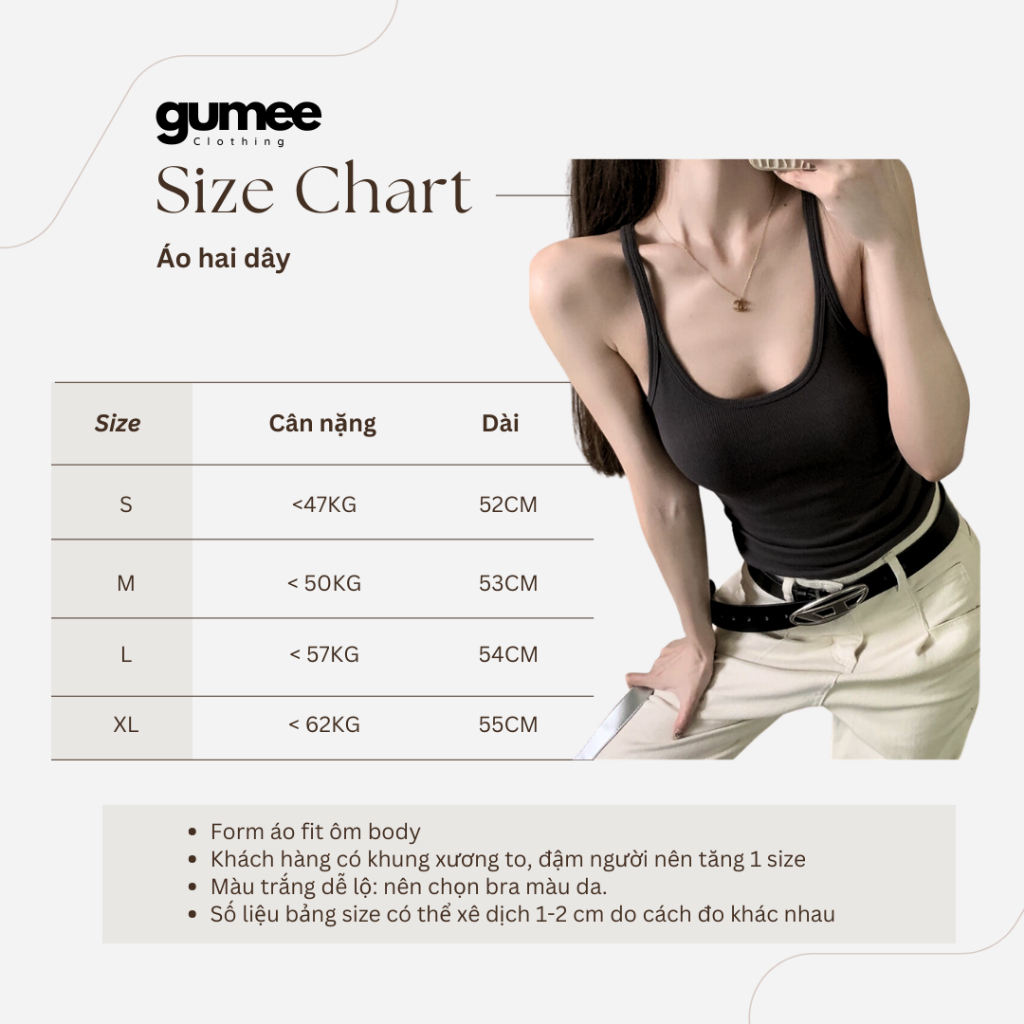 Áo hai dây ôm body nữ trơn bra tanktop ba lỗ 2 dây mảnh chất cotton mịn co giãn mặc hè thể thao -G07 | BigBuy360 - bigbuy360.vn
