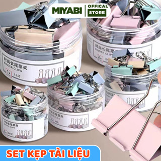  Set kẹp tài liệu kẹp giấy kim loại văn phòng phẩm kẹp màu giá rẻ tiện lợi - MIYABI STORE 