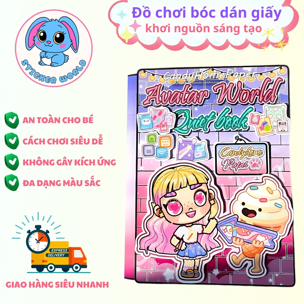 Ngôi nhà giấy của cô bé Avatar và Tocaboca, búp bê giấy Tocaboca, đồ chơi thông minh cho bé