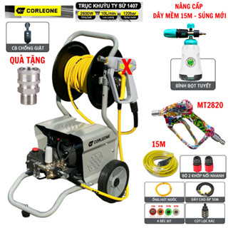  Máy Rửa Xe Cao Áp Chuyên Nghiệp Corleone G500 2600w 120 Bar Lõi Ti Sứ 