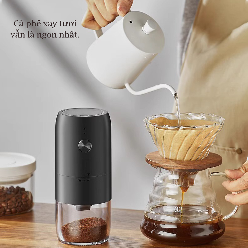 Máy xay cà phê Tự Động Bằng Điện Máy xay cafe Sạc USB Tiện Máy Xay Hạt Cà Phê + 1 Bàn chải làm sạch Coffee grinder