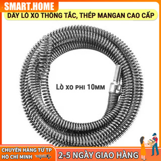 【Free ship Dây Thông Tắc Cống, Thông Bồn Cầu Lò Xo Inox Siêu Bền Từ 3m - 15m Lắp Cùng Máy Khoan Đã Có Đầu Nối