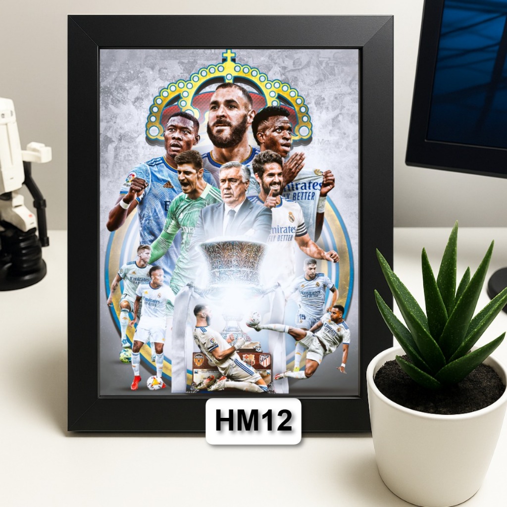 Khung Ảnh Poster Để Bàn Bóng Đá Hala Madrid, Câu Lạc Bộ Real Madrid Nhiều Kích Thước Có Thể Treo Tườ