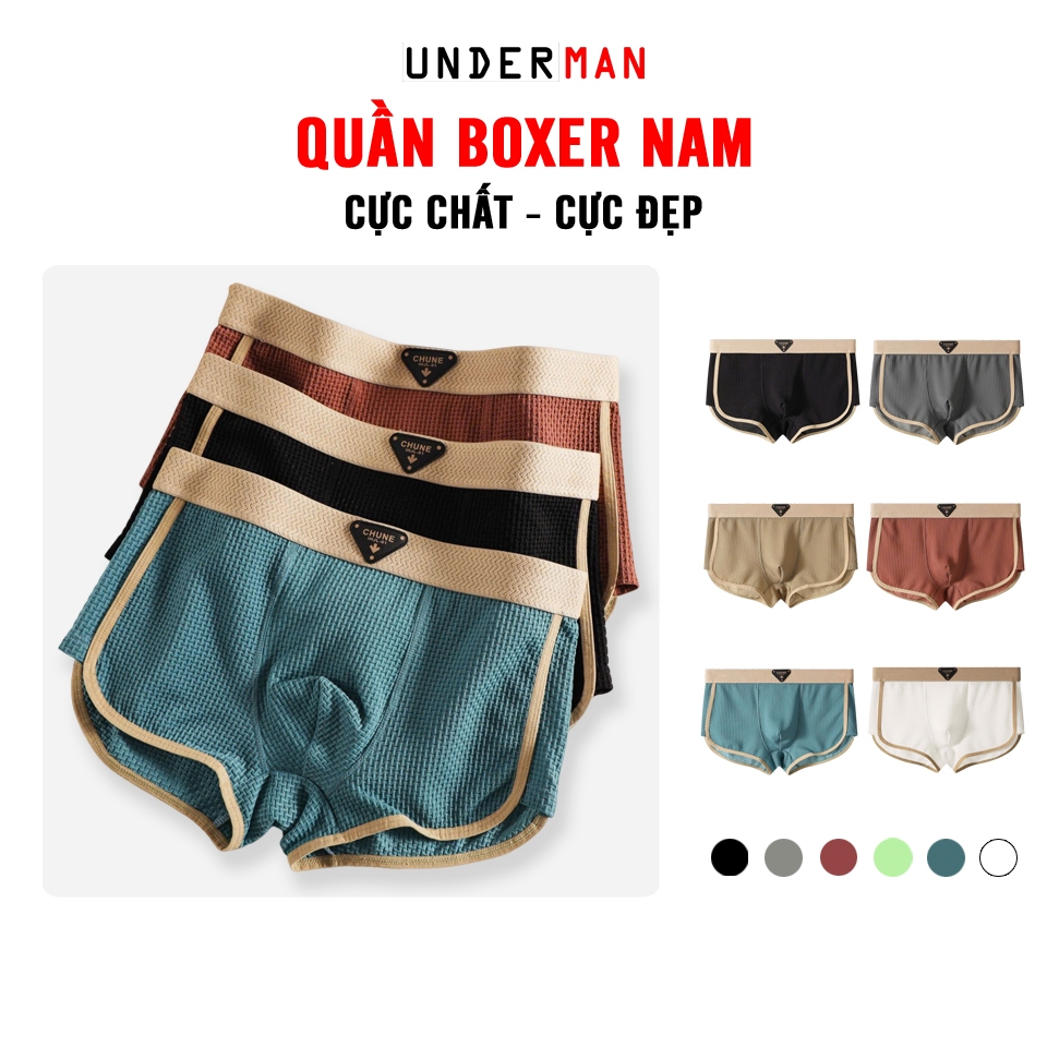 Quần Lót Boxer Nam Cao Cấp UNDER.MAN,Thiết Kế Mới,Quần Sịp Nam Mềm Mịn,Co Dãn,Thấm Hút Tốt - Chune