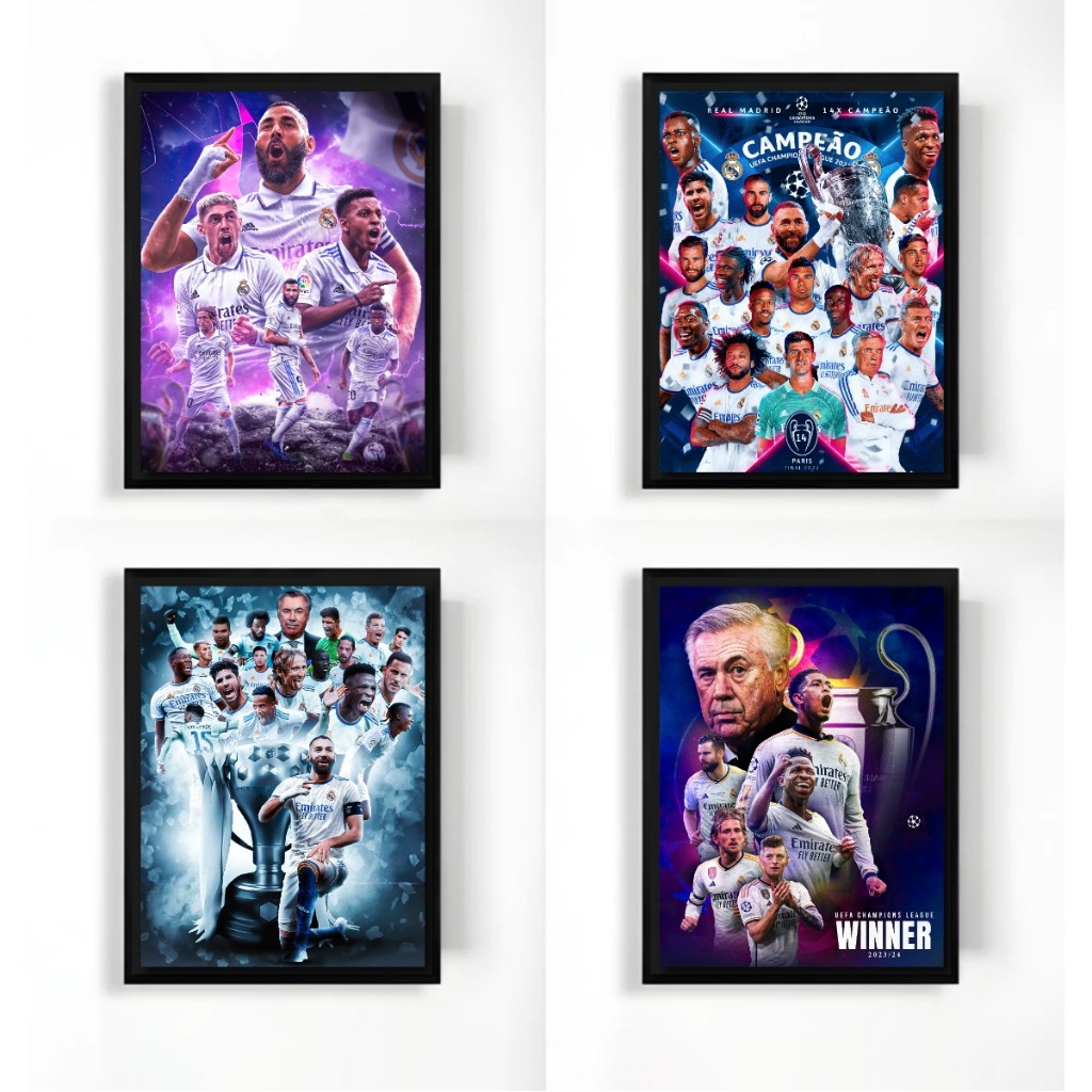 (Nhiều Mẫu) Khung Ảnh Poster Bóng Đá Để Bàn Hala Madrid, Câu Lạc Bộ Real Madrid Nhiều Kích Thước Có 