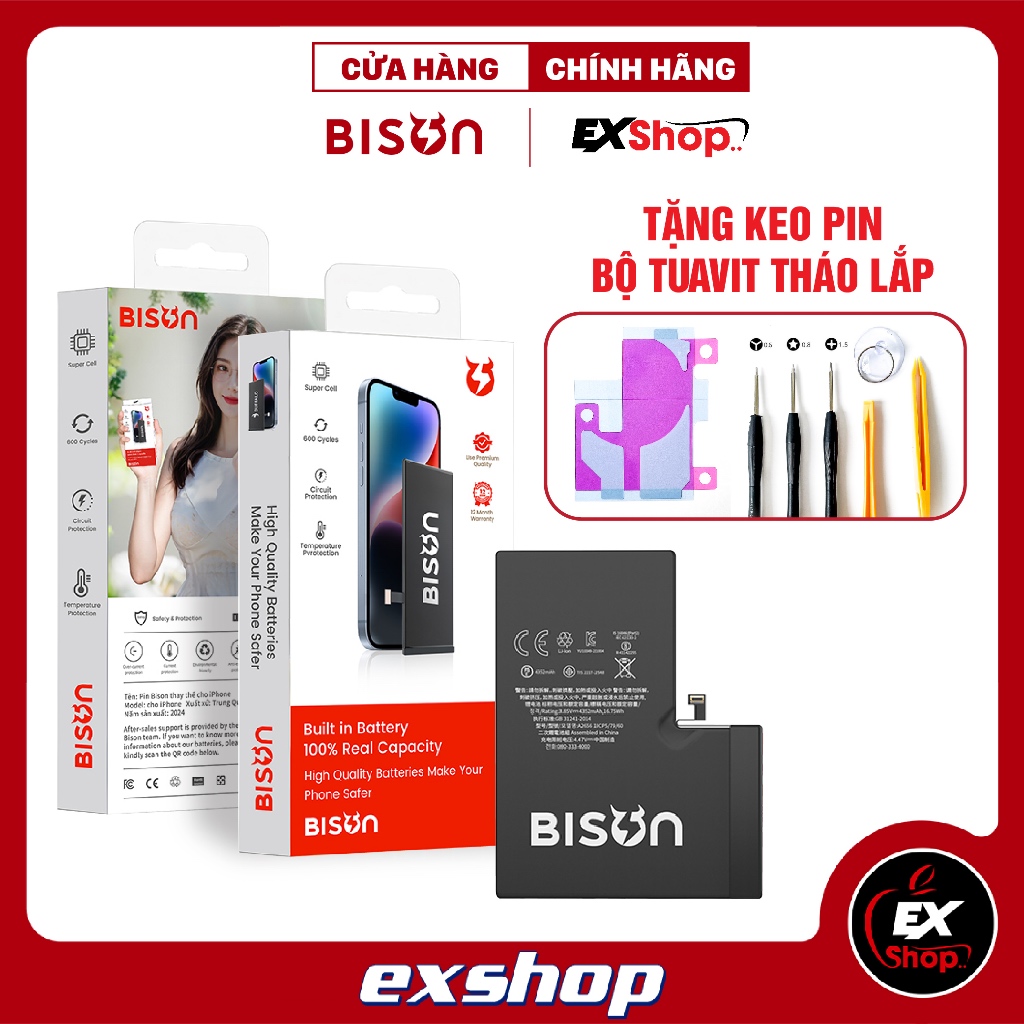 Pin Bison - Pin Siêu Chất-Bảo hành 12 Tháng