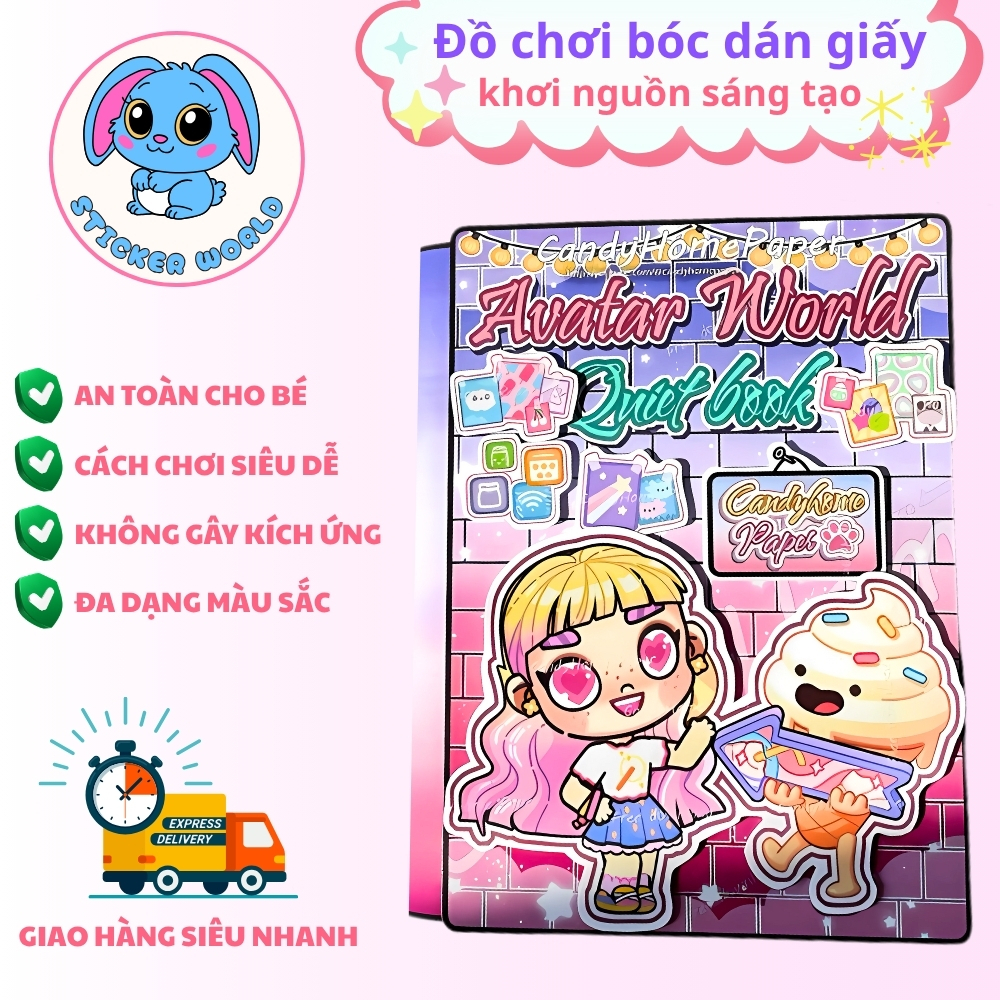Ngôi nhà búp bê giấy cô bé Avatar và Tocaboca, đồ chơi thông minh cho bé yêu sáng tạo