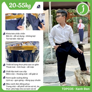  Quần dài học sinh nam và nữ vải tốt dày dặn lưng thun nguyên vòng ống xuông chuẩn form quần tây 