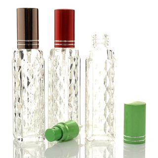 Lọ chiết nước hoa trụ vuông 12ml hoa văn quả trám