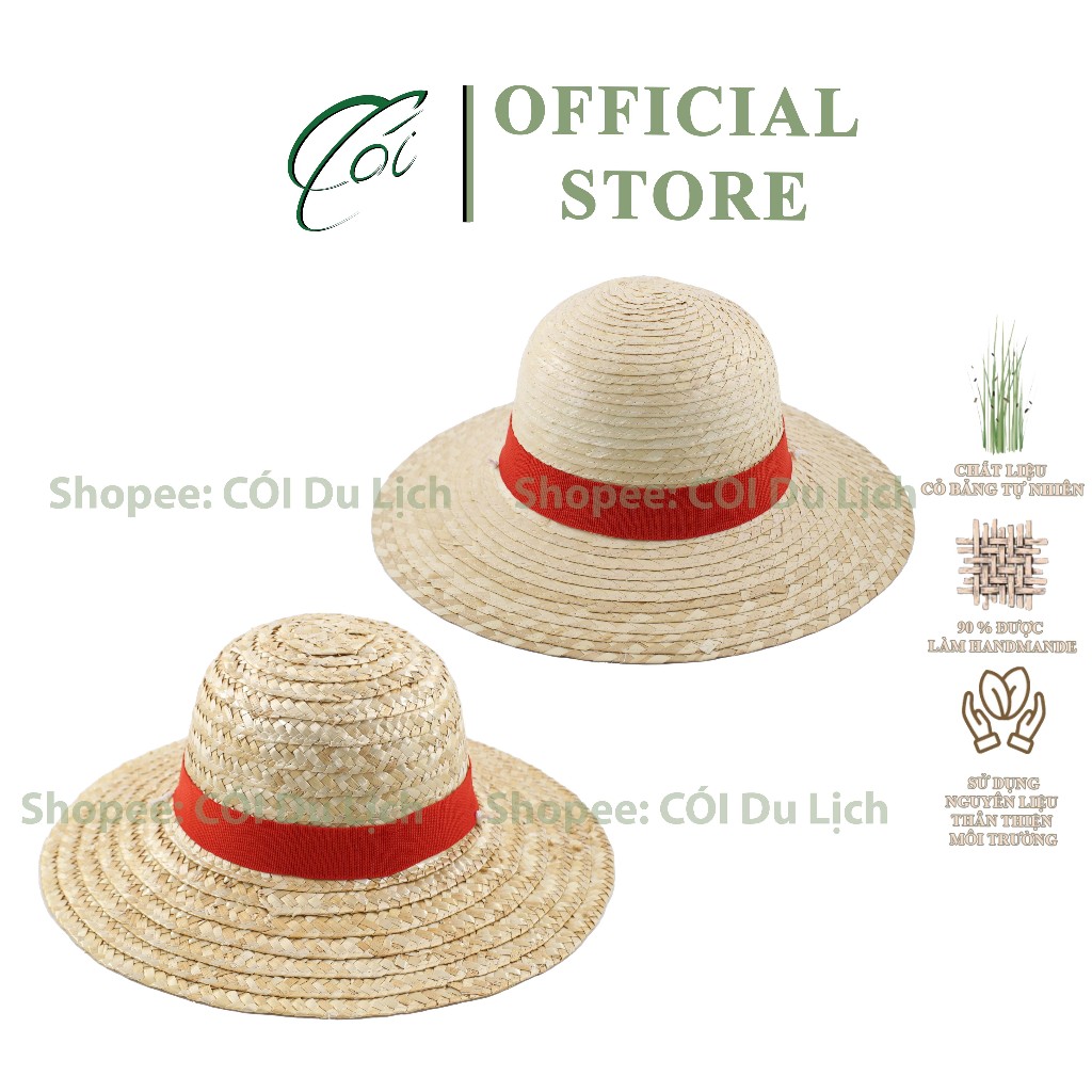Nón Cói, Nói du lịch, Nón đi biển, Nón Cosplay nhân vật hoạt hình Monkey D. Luffy