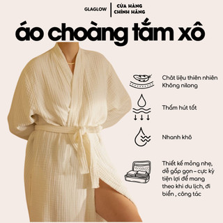 Áo Choàng Tắm Xô Muslin Màu Pastel Mỏng Mịn - GLAGLOW