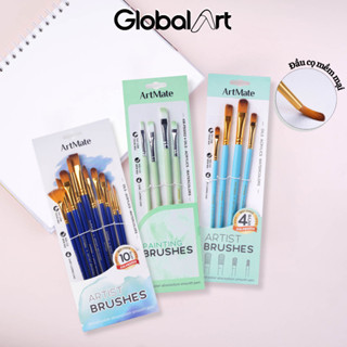 Bộ Cọ Vẽ Màu Nước Màu Bột Acrylic Gouache Chuyên Nghiệp Set 4 10 Cọ Vẽ Tranh Tô Màu Phác Hoạ Cụ