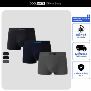 Combo 3 quần lót nam dáng Trunk Cotton thấm hút phối cạp logo Coolmate