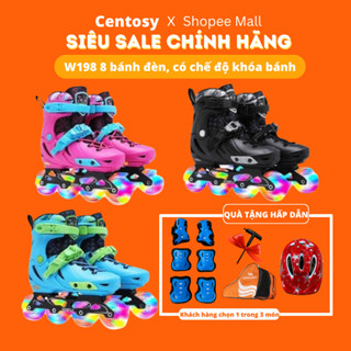 Giày Patin Trẻ Em 8 Bánh Đèn [Centosy] W198-QS - Có Chế Độ Khoá Bánh, Phanh An Toàn