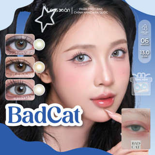 Kính áp tròng cận 6 tháng LENS XOẮN lens tây nâu xám xanh cấp ẩm cao hàn quốc IDOL LENS BADCAT