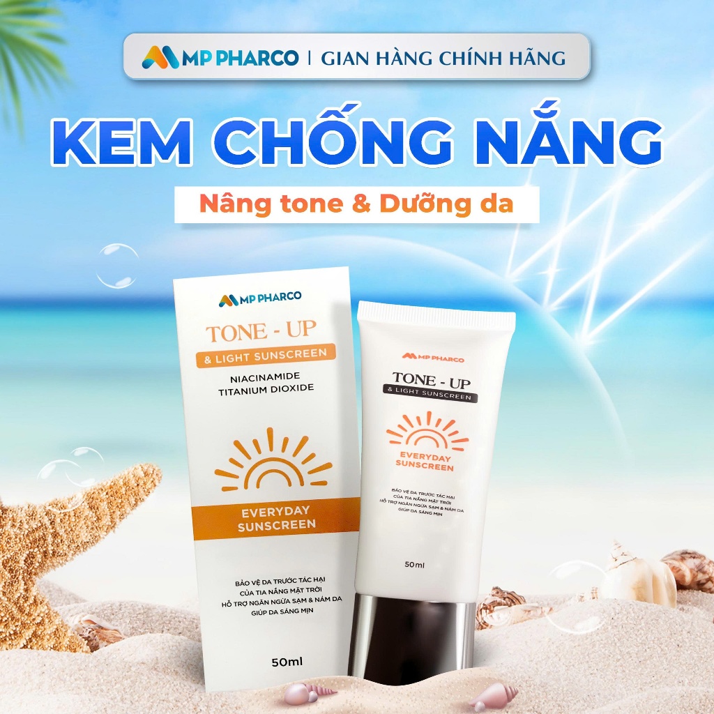  Kem chống nắng NÂNG TONE Dưỡng da sáng hồng tự nhiên Niacinamine 