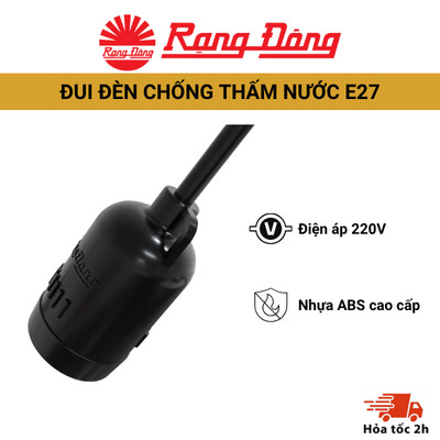 COMBO 5 Đui đèn chống nước E27 Rạng Đông sử dụng ngoài trời, đảm bảo an toàn, phù hợp với nhiều thiết bị