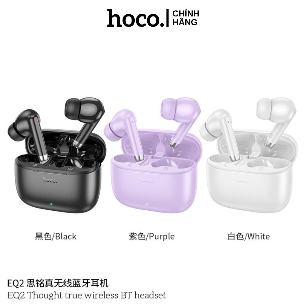 Tai Nghe Bluetooth Hoco EQ2 TWS 5.3 Nghe Nhạc 7H, Mic Đàm Thoại Rõ Nét, Đệm Tai Êm Ái