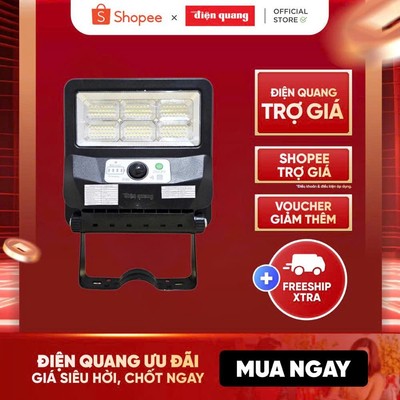 Đèn Led Solar Lối Đi Cảm Biến NLMT Năng Lượng Mặt Trời Điện Quang 50W Ánh Sáng Trắng, Chống Nước IP65, Tấm Pin Tích Hợp