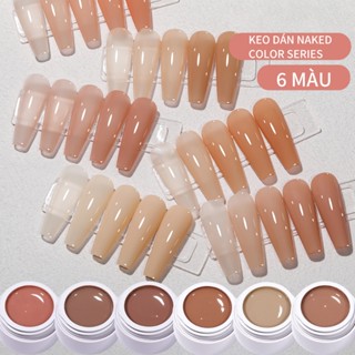 MORDDA 5g Bộ sơn móng tay thạch màu hồng nude mới 6 màu phù hợp để tự làm móng tay