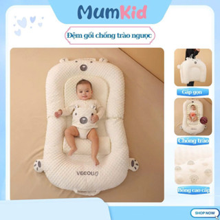 Gối đệm chống trào ngược cao cấp, Đệm ngủ chống trào ngược giúp định hình sống lưng cho bé - MK063