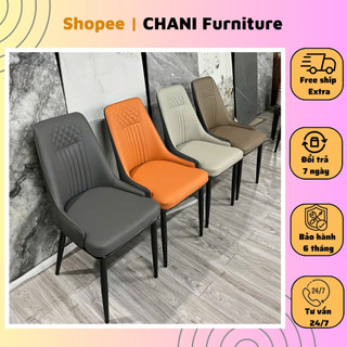  Ghế ăn Ruby ngồi có tựa lưng cao cấp bọc da PU chân sắt ghế đa năng ghế làm việc hàng nhập khẩu 