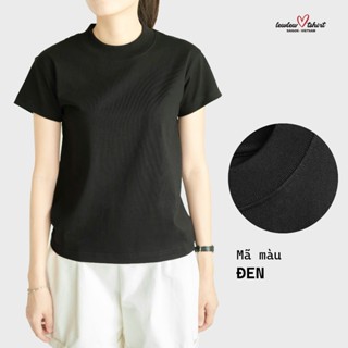 Áo thun nữ form baby tee vừa người, LEWLEW Basic ĐEN trơn - 100% cotton thoáng mát
