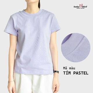 Áo thun nữ form baby tee vừa người, LEWLEW Basic TÍM PASTEL trơn - 100% cotton thoáng mát