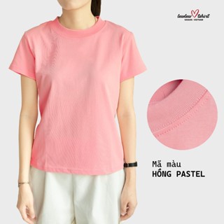 Áo thun nữ form baby tee vừa người, LEWLEW Basic HỒNG PASTEL trơn - 100% cotton thoáng mát