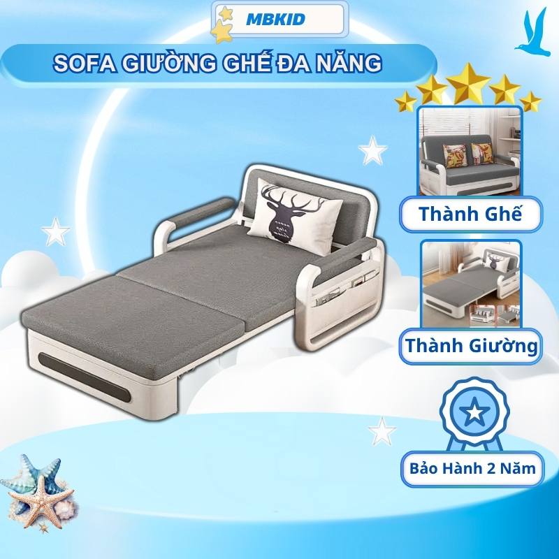 Sofa Giường Ghế Đa Năng Thông Minh Có Ngăn Chứa Đồ Đệm Cao Su Non Êm Ái Thoáng Khí