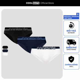 Combo 3 quần lót nam dáng tam giác Briefs Bamboo kháng khuẩn cạp logo Coolmate