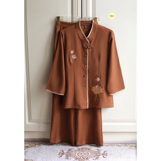 DL34 NÂU ĐỒNG (Họa Y Pháp Phục) Đồ Lam Đi Chùa, Top Quần Áo Thời Trang Cho Phật Tử Nữ, đủ size